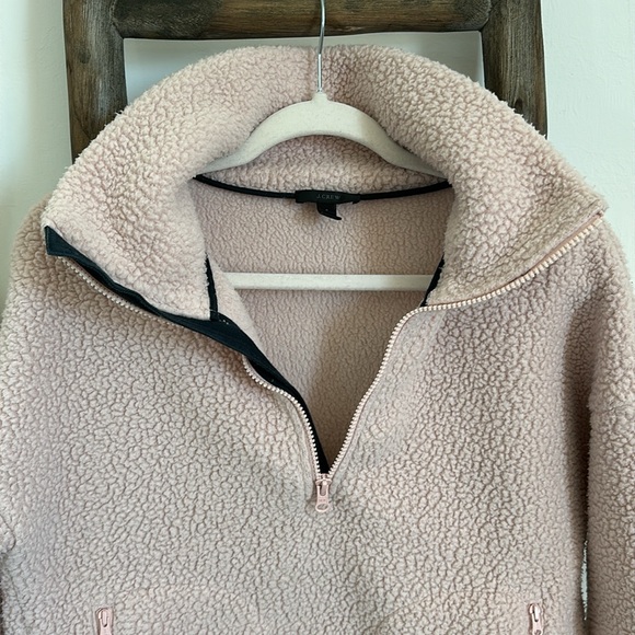 J Crew Womens Pullover Fleece Sherpa Polartec Half-zip Pink Size Small - Picture 6 of 13